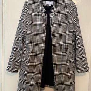 Straight plaid blazer